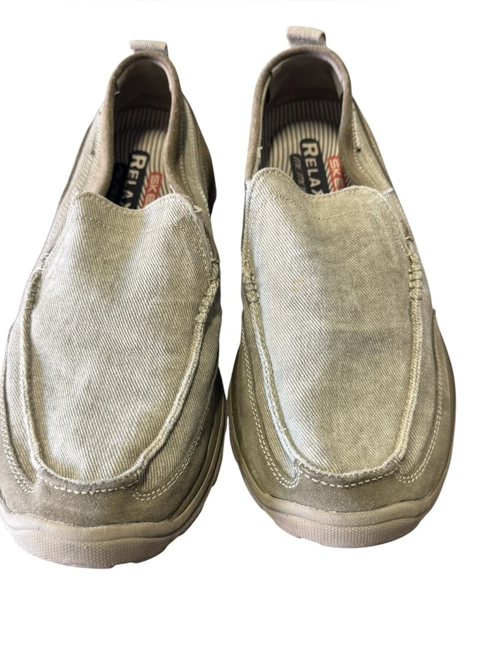 Skechers Men's 13 Taupe-Beige Tan Brown Slip-On Casual Loafers